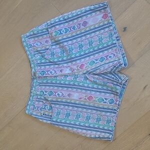 Vintage Denim Republic Shorts Women's sz 13/14 Aztec High Rise Denim Shorts